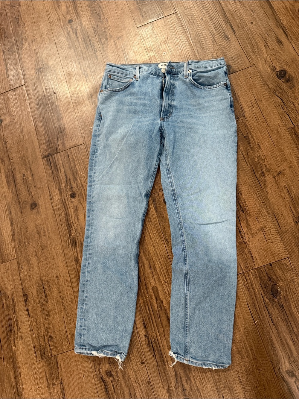 Agolde Light Blue Womens Straight Jeans
